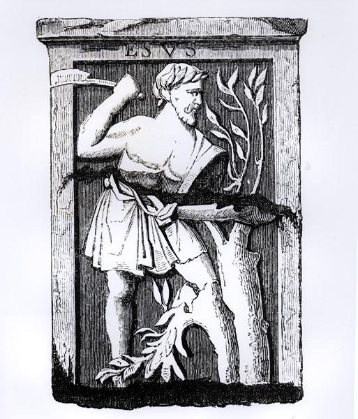 Esus, der große Gott der Natur, Illustration aus Wissenschaft und Literatur im Mittelalter und der Renaissance, geschrieben und graviert von Paul Lacroix, 1878 von French School