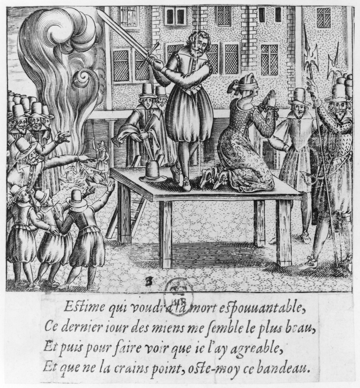 Hinrichtung von Leonora Galigai (1571-1617) am 8. Juli 1617 von French School