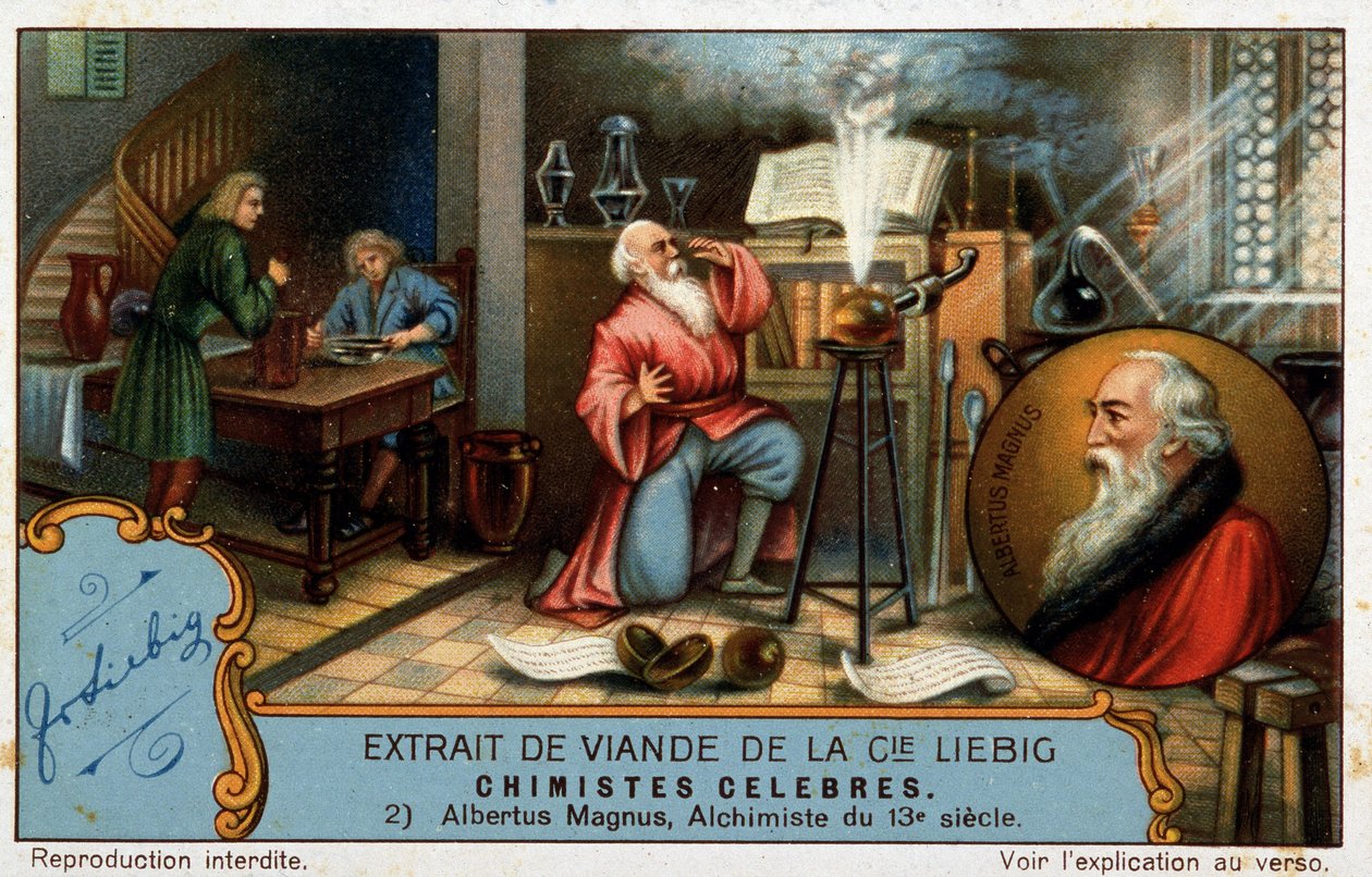 Berühmte Chemiker: Albrecht von Bollstadt, bekannt als Albert der Große oder Albertus Magnus (1206 - 1280), Dominikanerbruder, deutscher Chemiker und Alchemieprofessor von Thomas von Aquin von French School