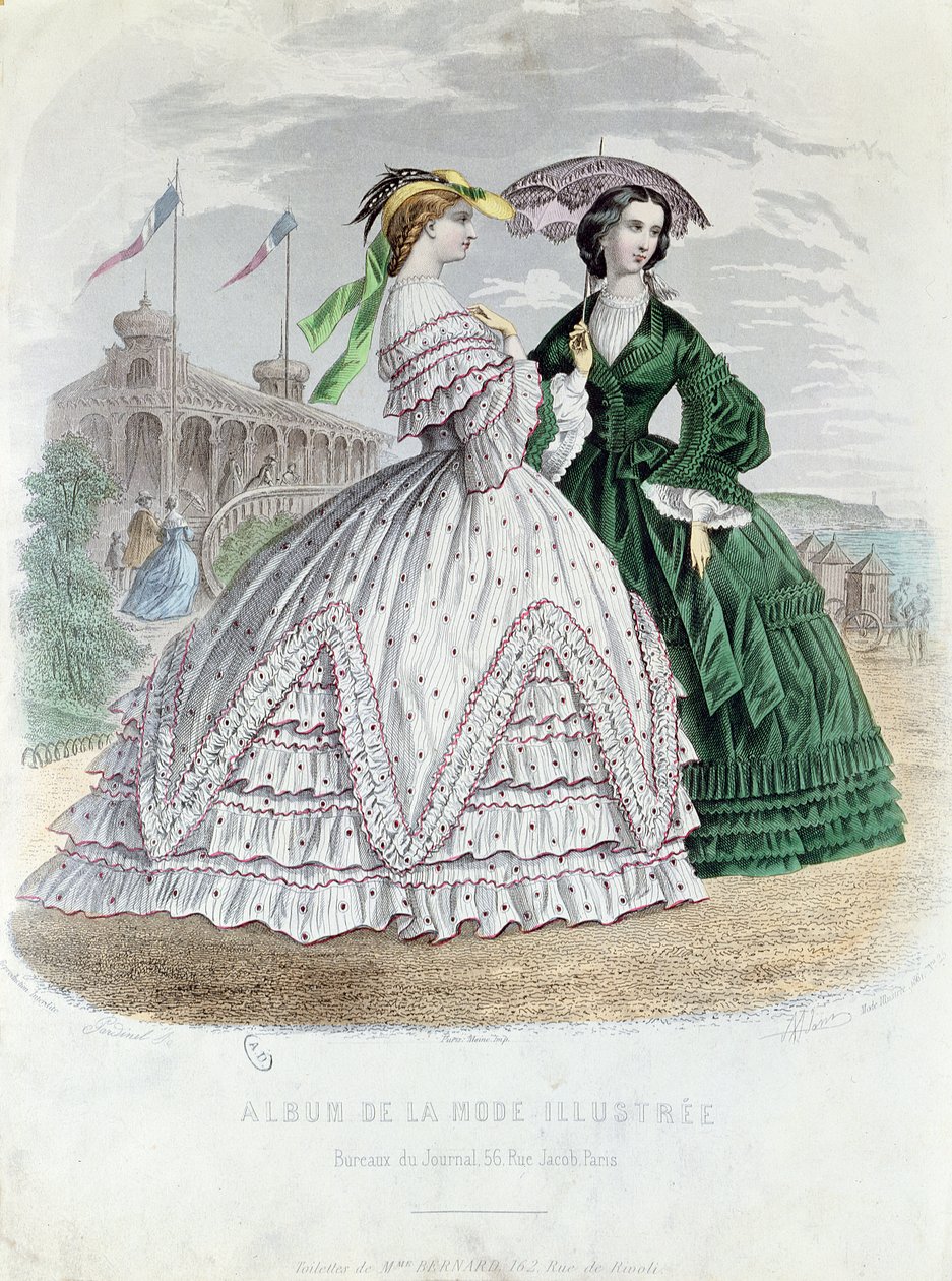 Modische Pariser Damen am Meer, 1861 von French School