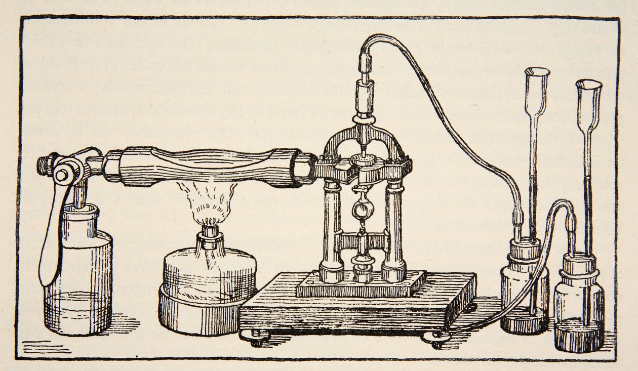 Foucaults rotierender Spiegel zur Messung der Lichtgeschwindigkeit, Kopie von Boris Mestchersky, Illustration aus Histoire de la Nation Francaise, Sciences, Bände I & II, von Gabriel Hanotaux von French School