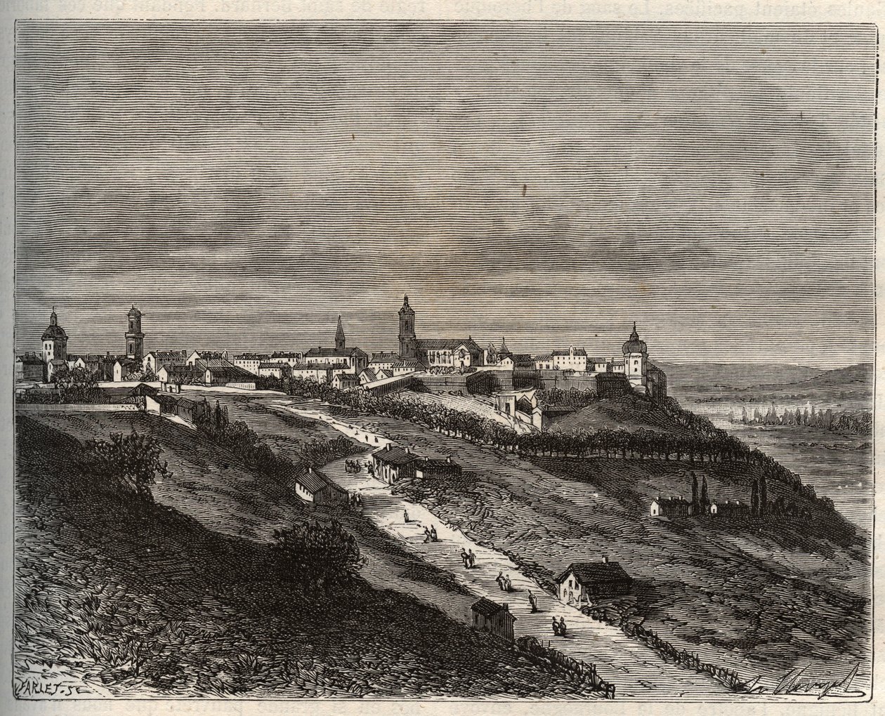 Frankreich, Champagne-Ardenne, Haute-Marne (52), Langres - Gravur in „La France illustrée: Geographie, Geschichte, statistische Verwaltung“ von V.-A. Malt-Brown. 1884 von French School