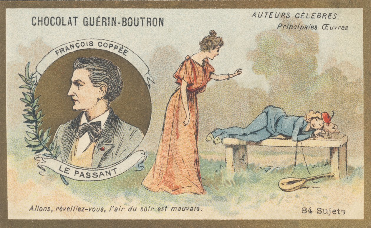 François Coppée (1842-1908), französischer Dichter, Dramatiker und Romanautor, Autor von „Le passant“, Komödie in einem Akt, in Versen (1869) von French School