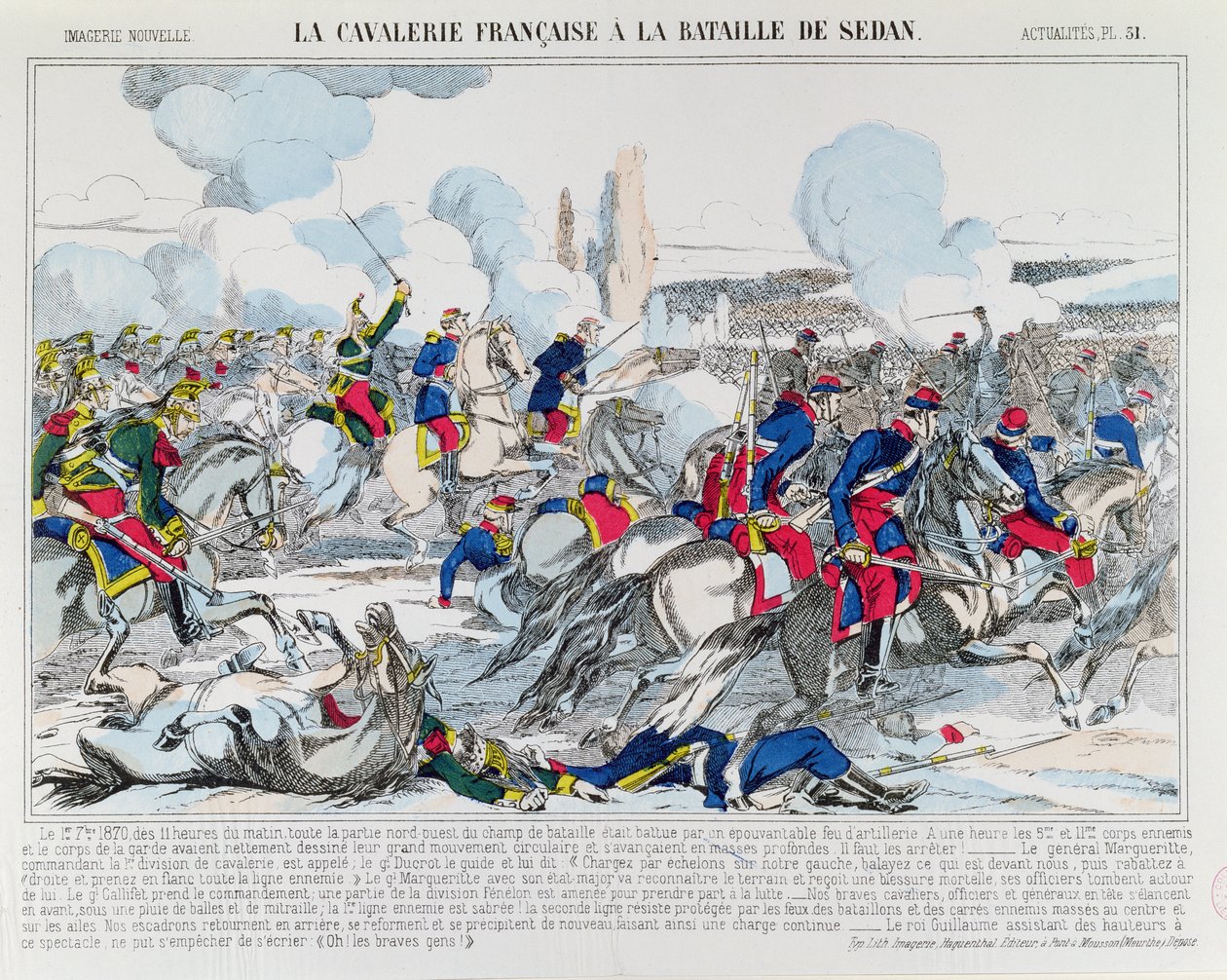 Französische Kavallerietruppen bei der Schlacht von Sedan, 1. September 1870 von French School