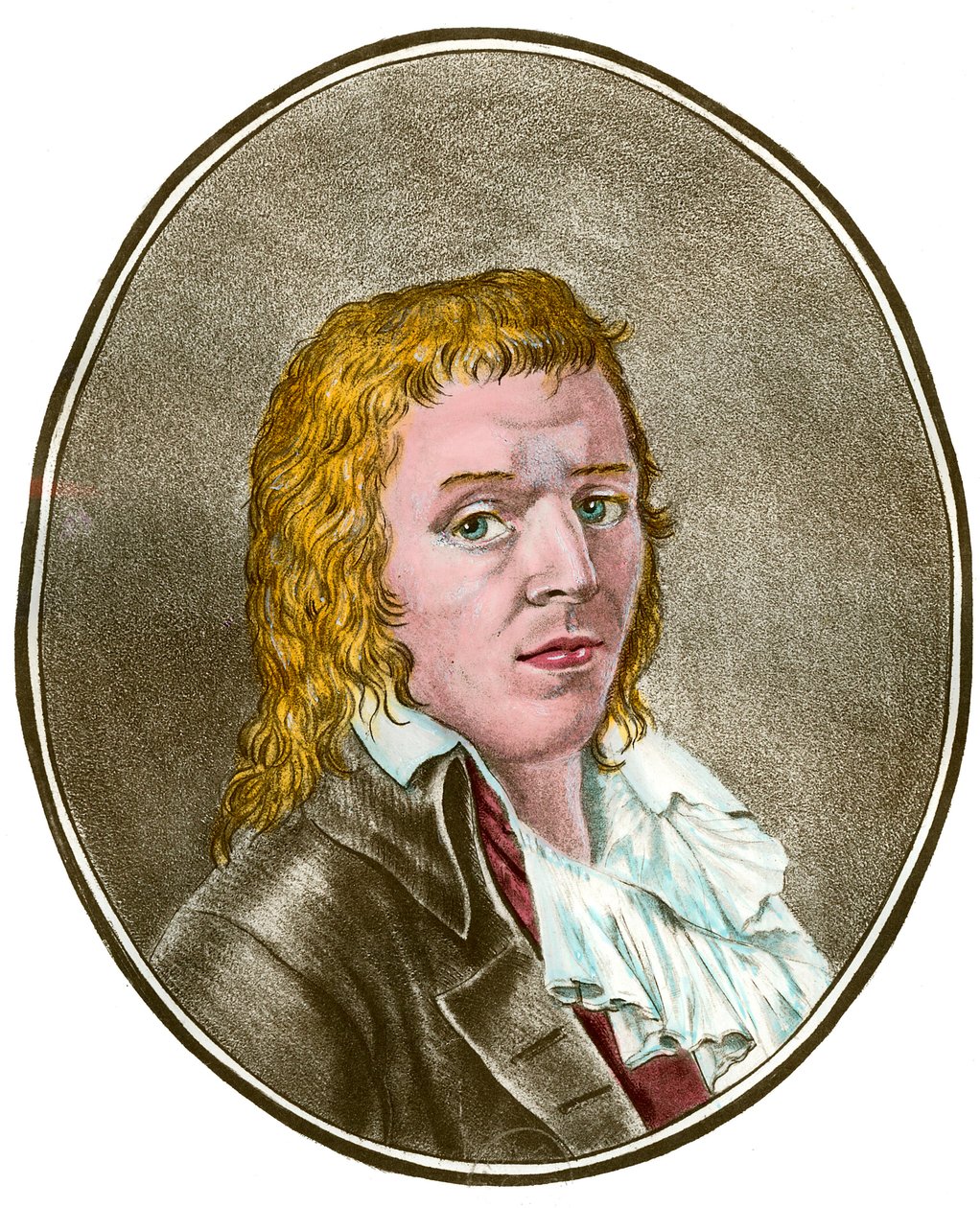 Französische Revolution: Porträt von Francois Babeuf genannt Gracchus (1760-1797) Revolutionär. Gravur des 18. Jahrhunderts. Private Sammlung von French School