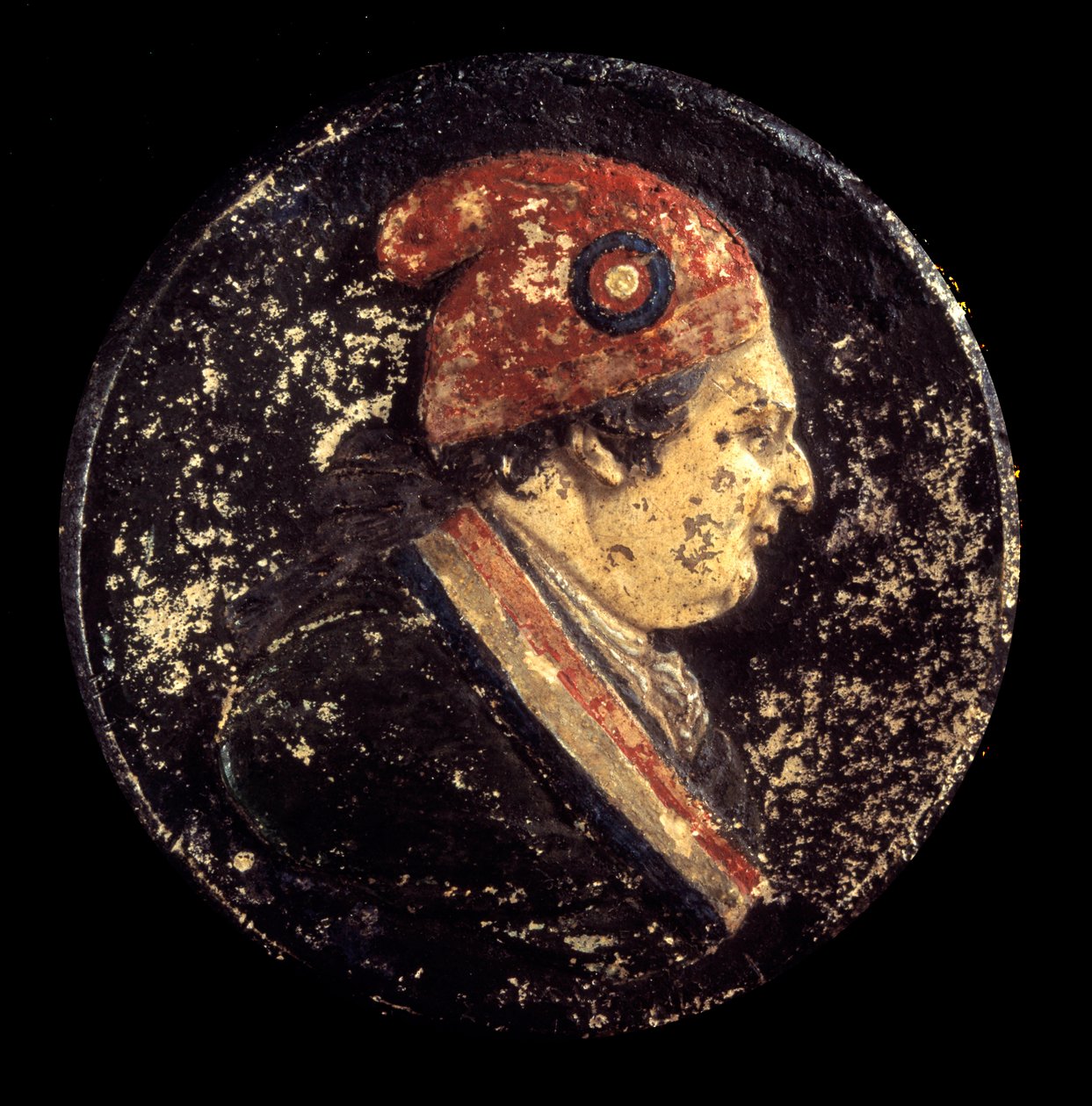 Französische Revolution: Porträt von Louis XVI mit phrygischer Mütze von French School