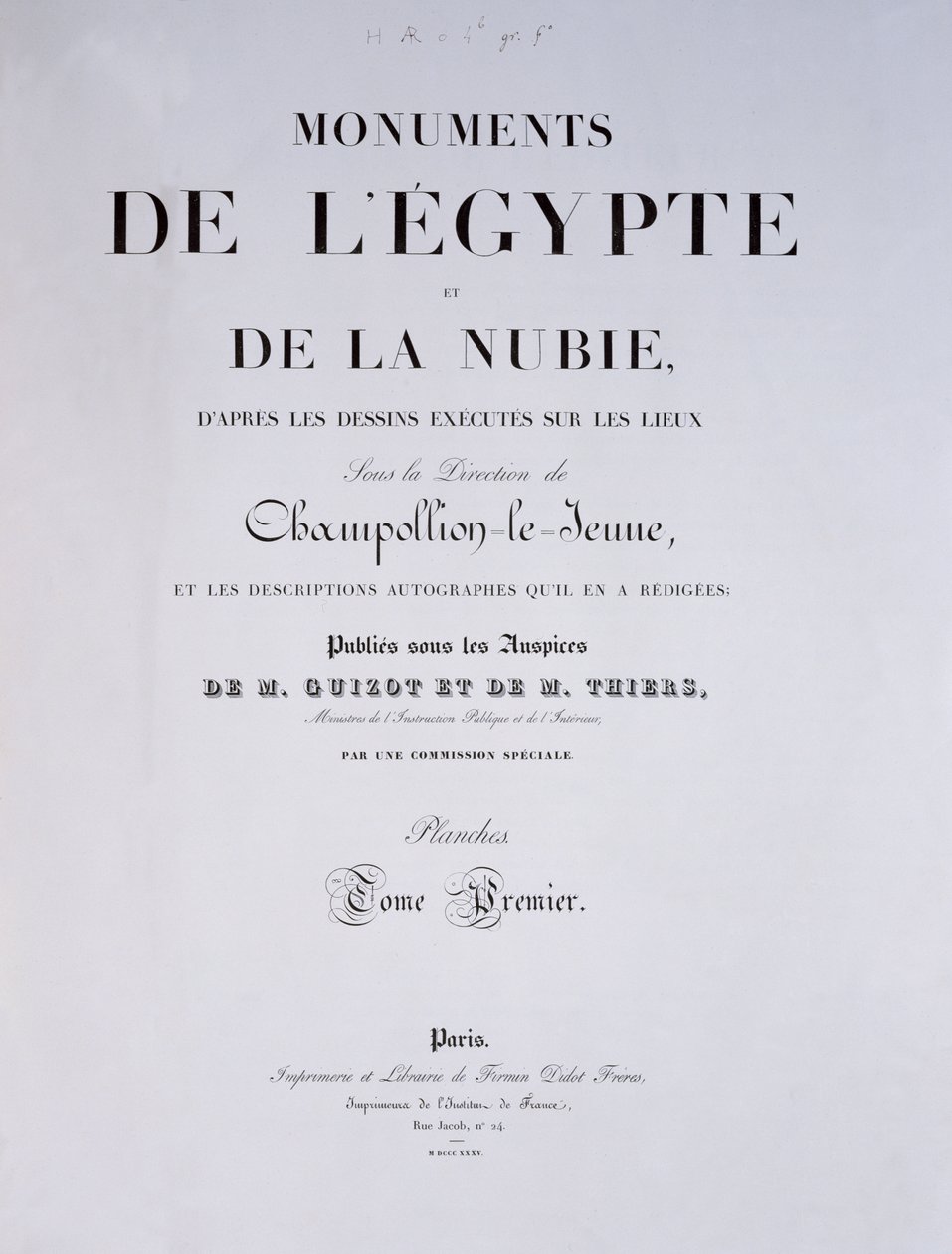 Frontispiz des 1. Bandes von Monuments de l