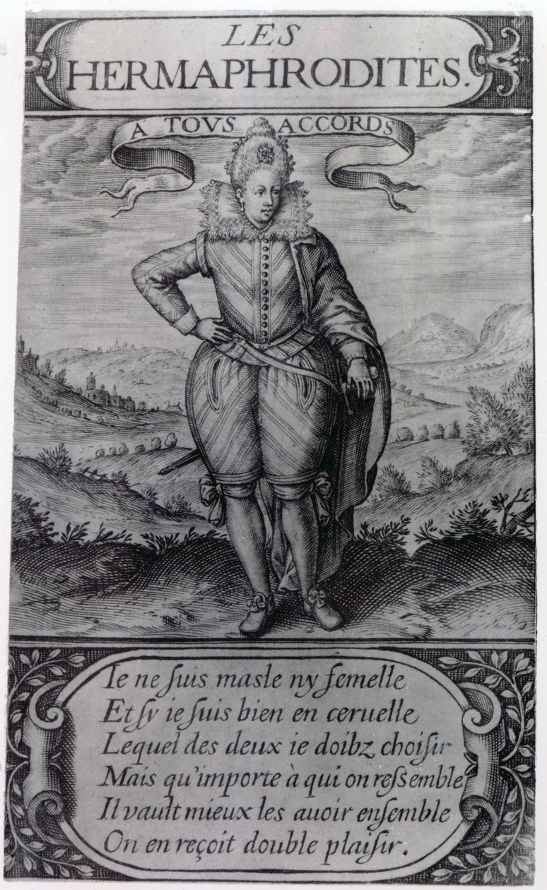 Frontispiz zu Les Hermaphrodites von Thomas Artus, 1605 von French School