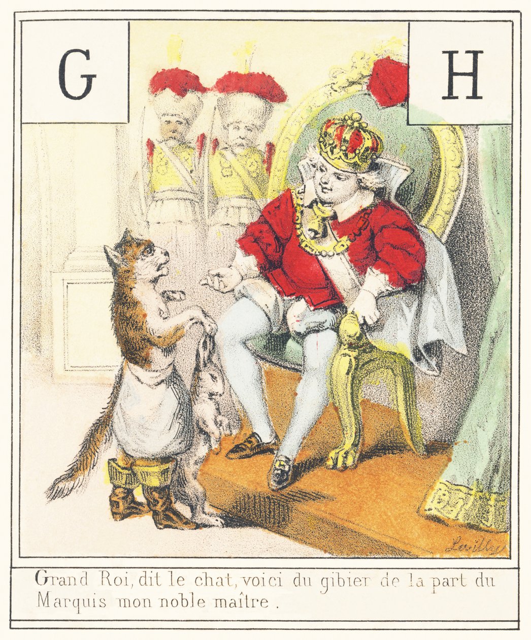 G H: Großer König, sagte die Katze, hier ist Wild vom Marquis, meinem edlen Herrn von French School