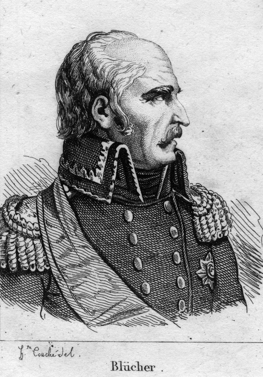 Gebhard Leberecht, Fürst Blücher von Wahlstatt (1742-1819), preußischer Marschall. Gravur des 19. Jahrhunderts. von French School