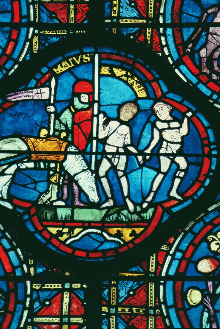 Zwillinge und Mai (aus dem Tierkreisfenster) von French School