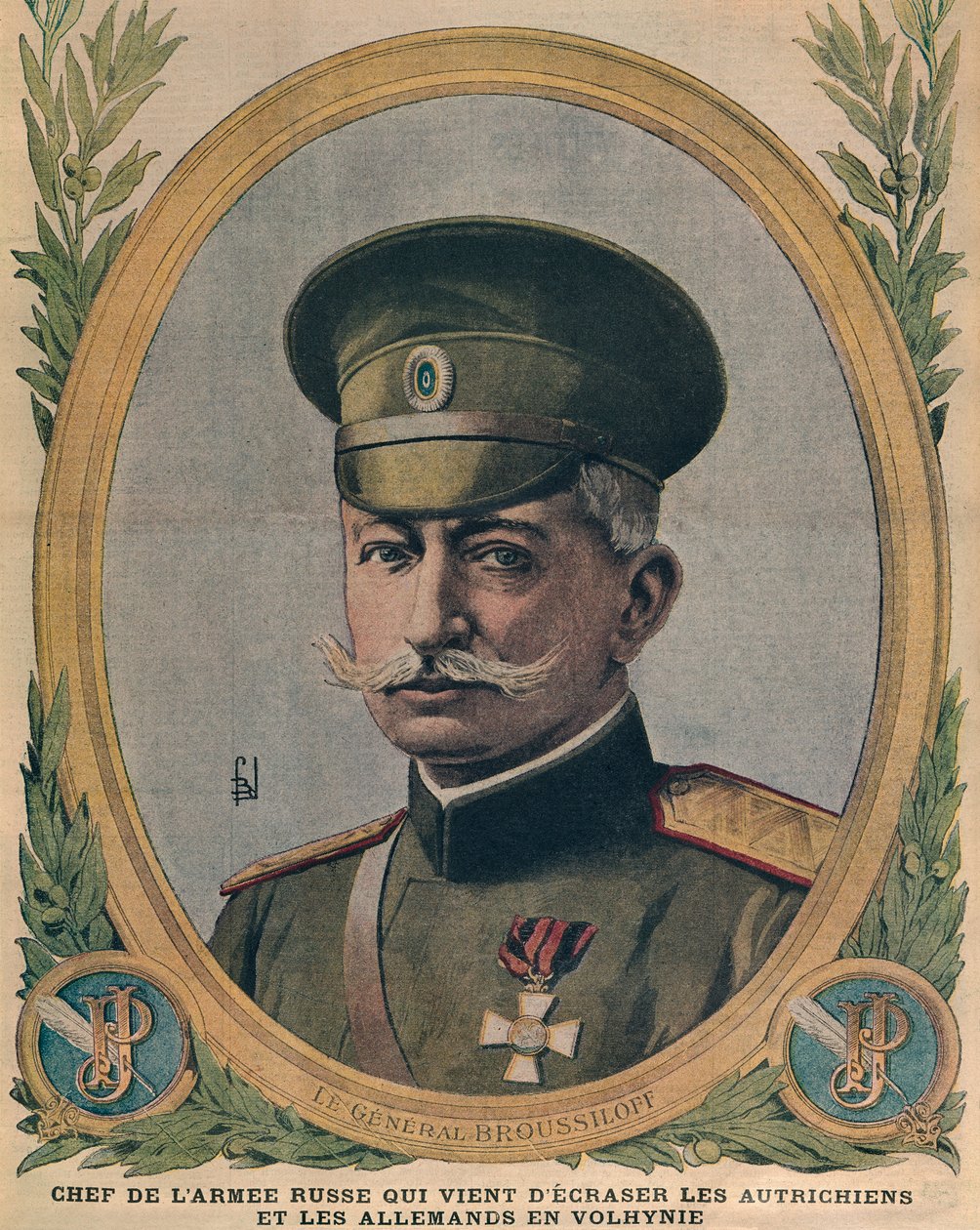 General Aleksei Brusilov, Chef der russischen Armee, die die Österreicher und Deutschen in Wolhynien besiegte, Titelillustration aus Le Petit Journal, 2. Juli 1916 von French School
