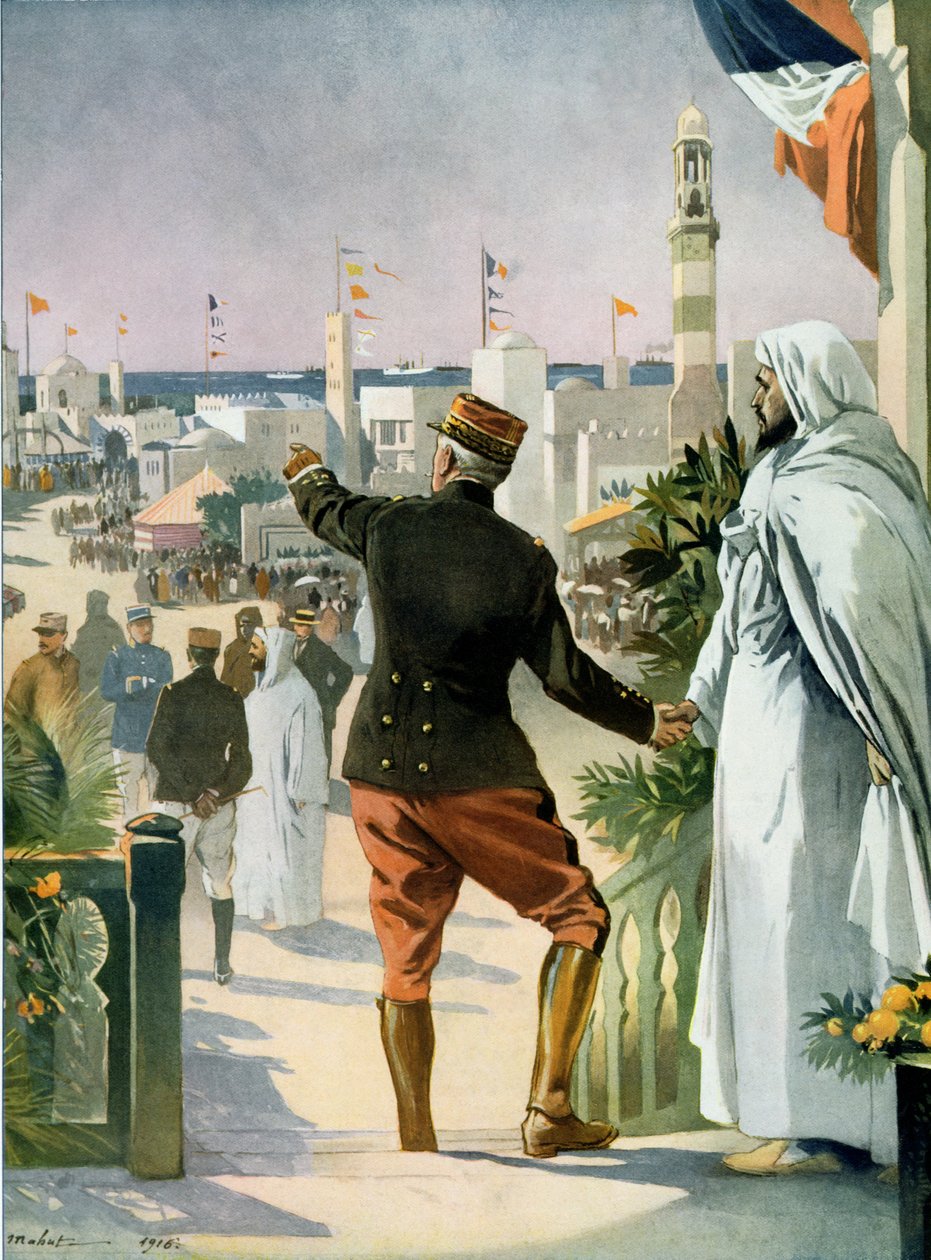 Gesamtansicht der Franco-Marokkanischen Ausstellung in Casablanca, aus Le Monde Illustré, 22. April 1916 von French School