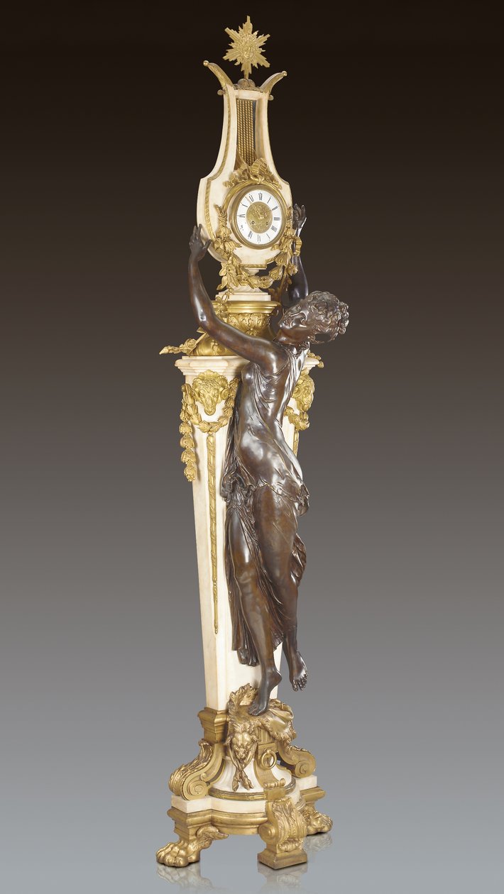 Grande Horloge, eine wichtige und monumentale Sockeluhr, entworfen von Frederic Piat und ausgeführt von Maison Millet, Paris, ca. 1890 von French School