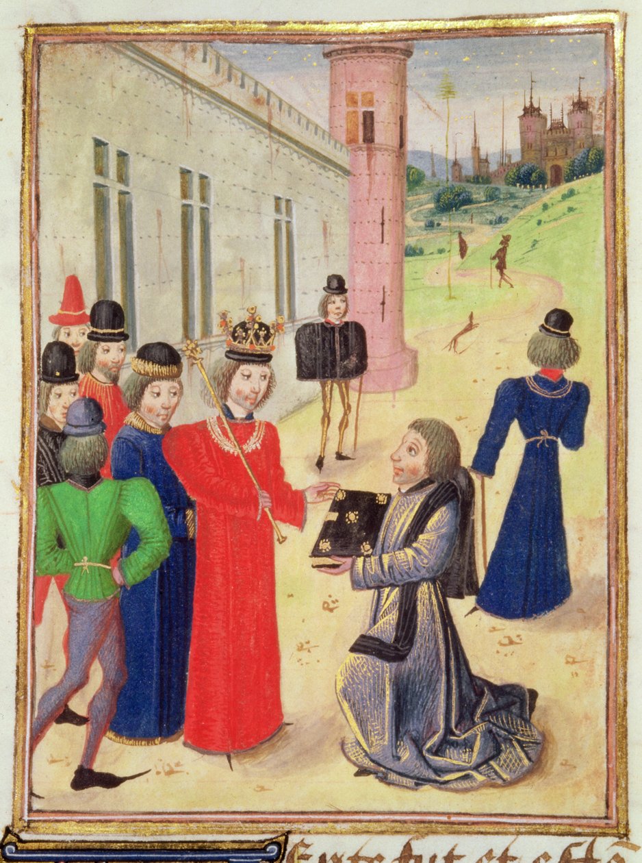 Froissart überreicht sein Buch Richard II., aus Froissarts Chronik, Band IV von French School
