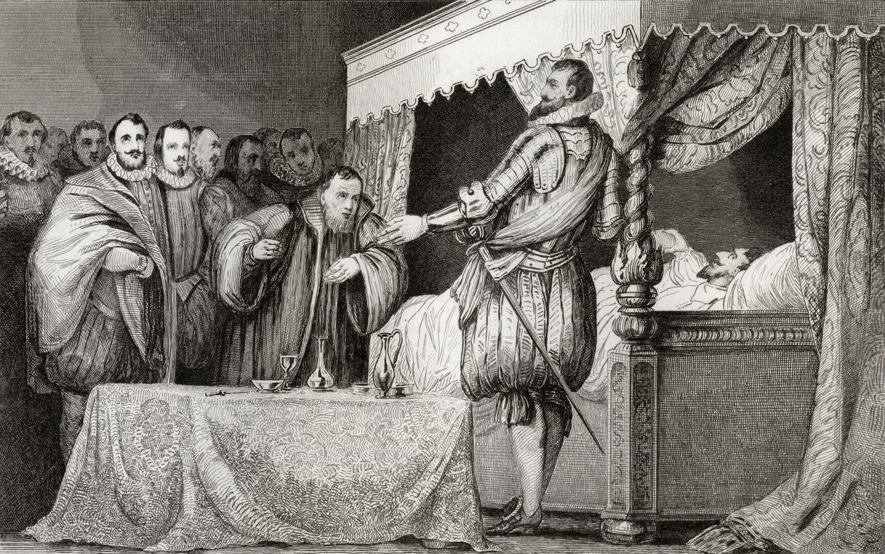 Heinrich III. (1551-89) ernennt Bearnais (1553-1610) zu seinem Nachfolger, aus 