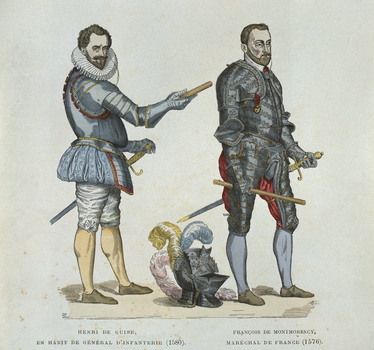 Henri von Guise (1549-88) und Francois de Montmorency (1530-79), aus einem Stich der Zeit von French School