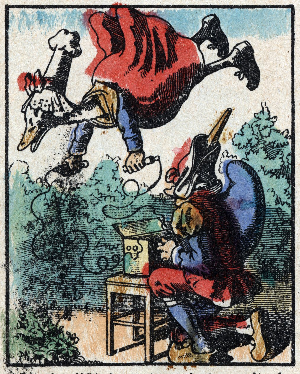 Geschichte von Dr. Pulcinella (Polichinelle). Holzgravur von Imaging Pellerin - Epinal, sp. 19. Jahrhundert. von French School