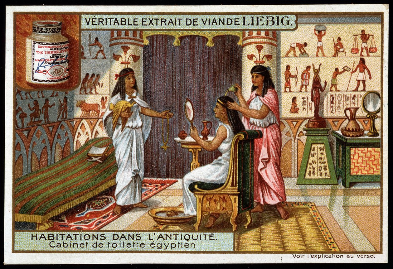 Häuser in der Antike: Ägyptisches Badezimmer von French School