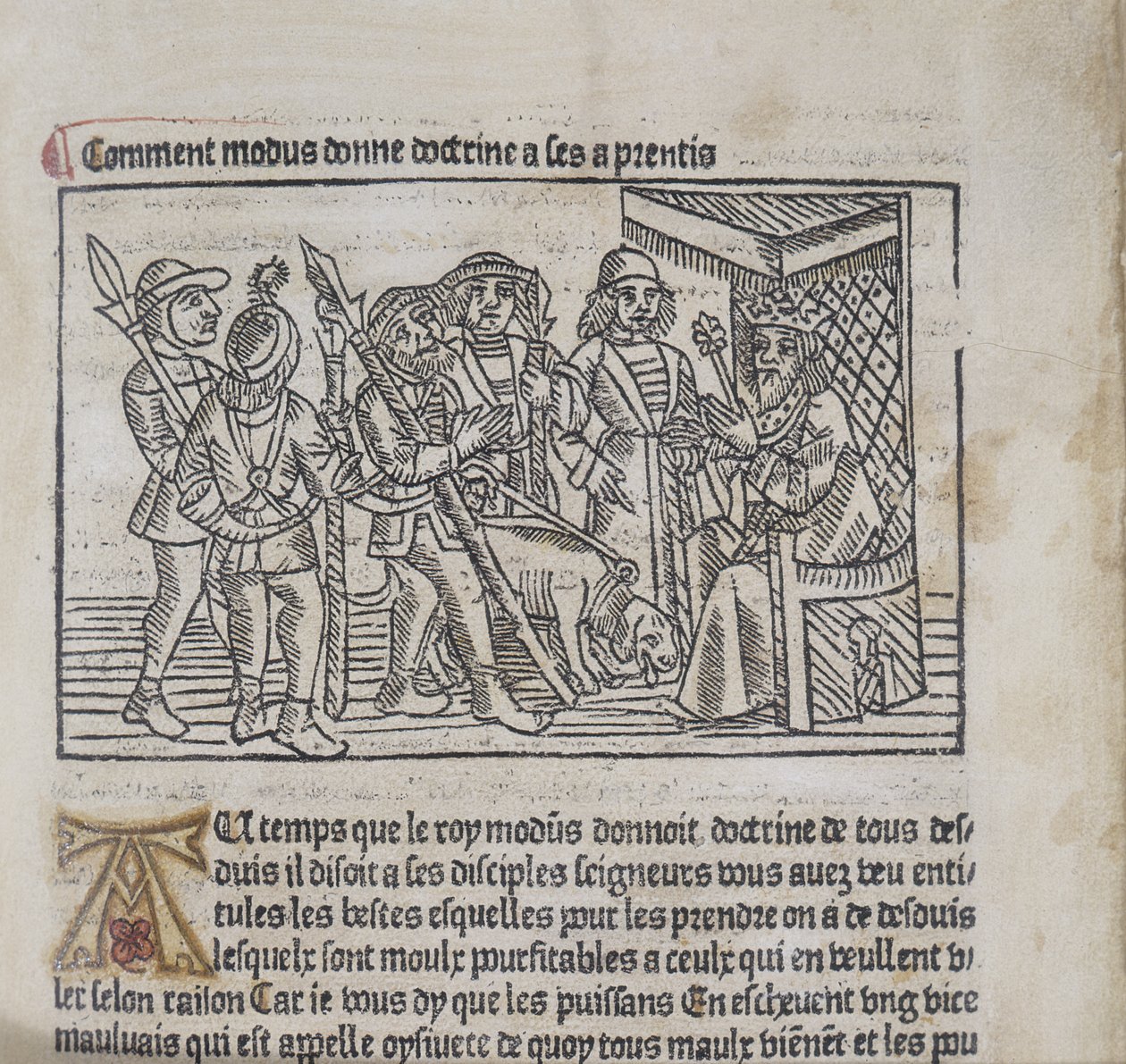 Illustration aus Le Livre du Roy Modus et de la Reine Racio von Henri Ferrieres, 1486 von French School
