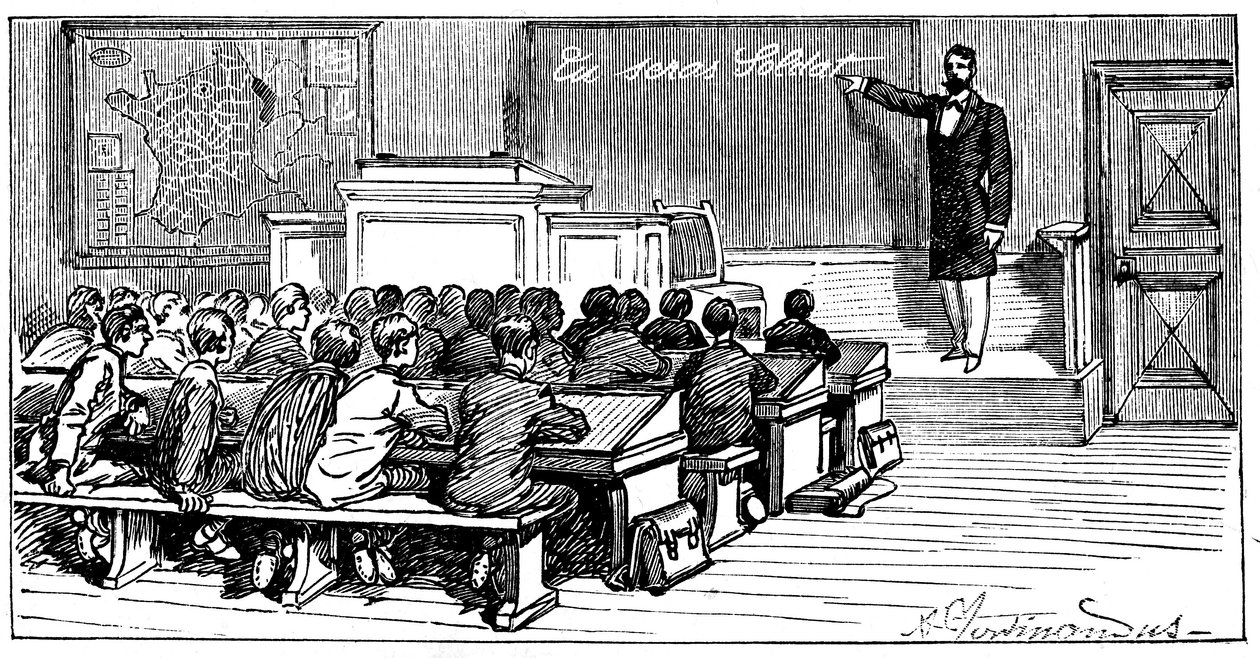 Illustration des Buches von Emile Lavisse „Tu seras soldat“, Armand Colin, 1899 von French School
