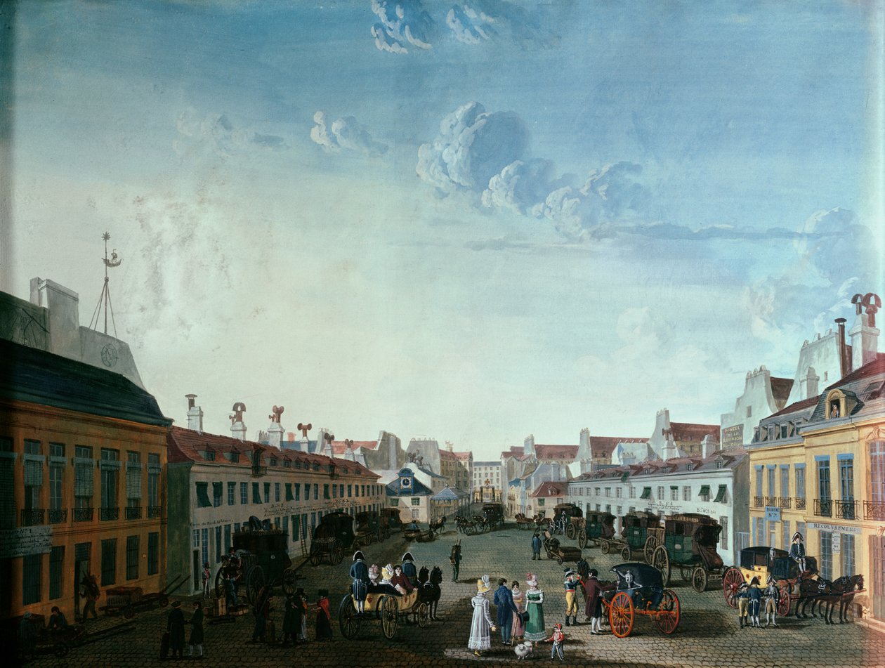 Innenhof des kaiserlichen Postkutschenamtes, frühes 19. Jahrhundert von French School