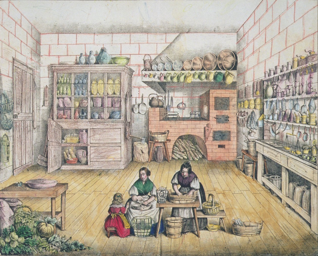 Innenansicht einer französischen Landküche, Ende des 19. Jahrhunderts von French School