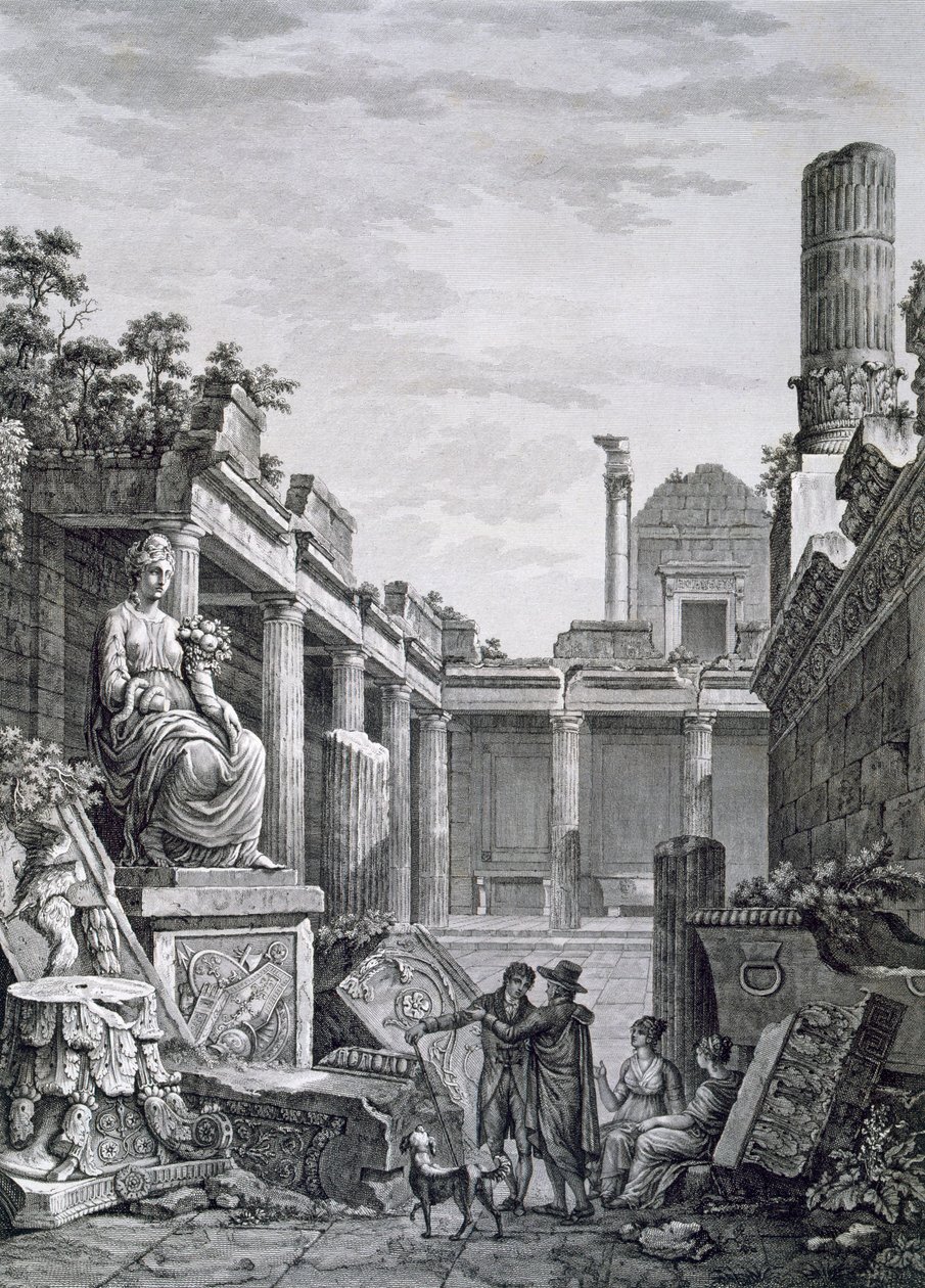 Innenraum der römischen Bäder, Nimes, aus Antiquités de la France: Vol I, Monuments de Nimes von French School