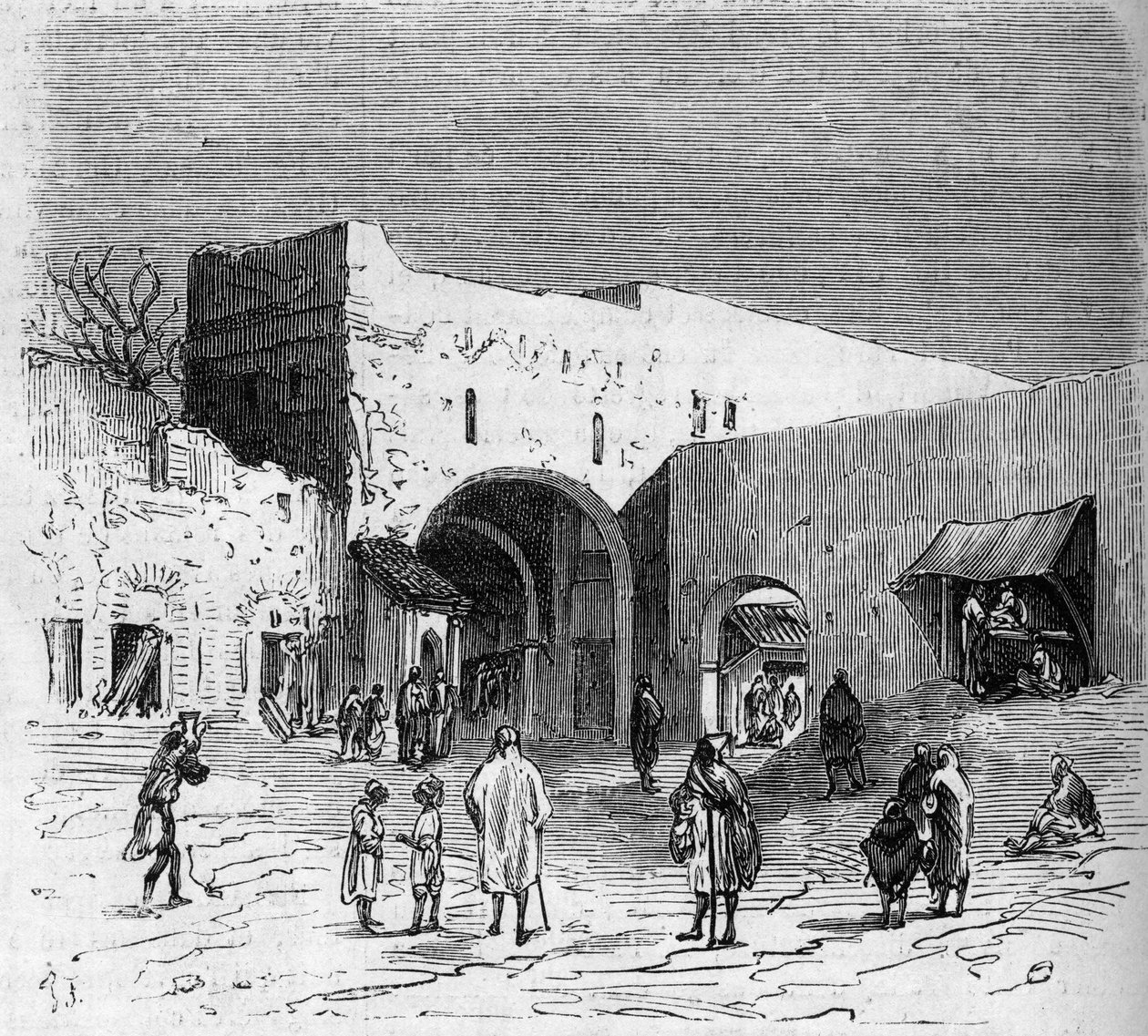 Jüdische Bevölkerung von Tetouan (Tetuan) in Marokko: Innenansicht des jüdischen Viertels von French School