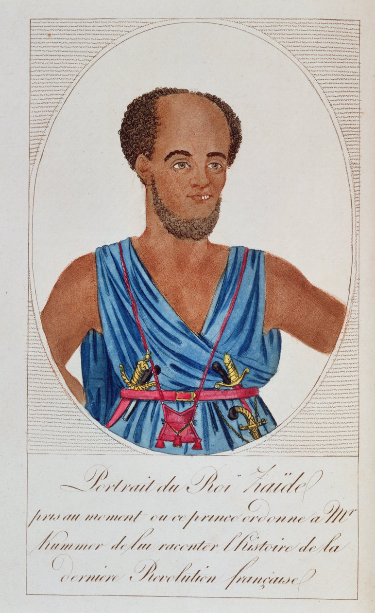 König Zaide, Senegal, Frontispiz von Naufrage de la frégate la Méduse, von A. Correard und J.B.H. Savigny, 1818 von French School