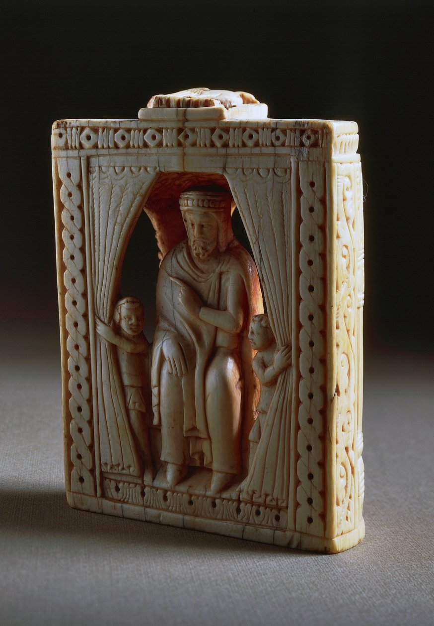 König, Elfenbein-Schachfigur, Frankreich von French School