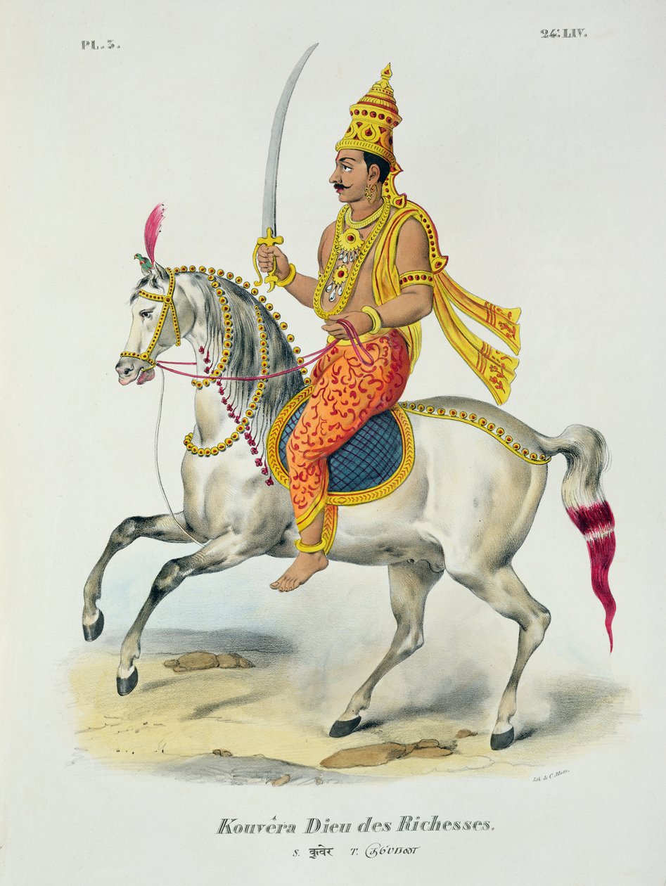 Kubera, der Gott des Reichtums, graviert von C. de Motte (1785-1836) von French School