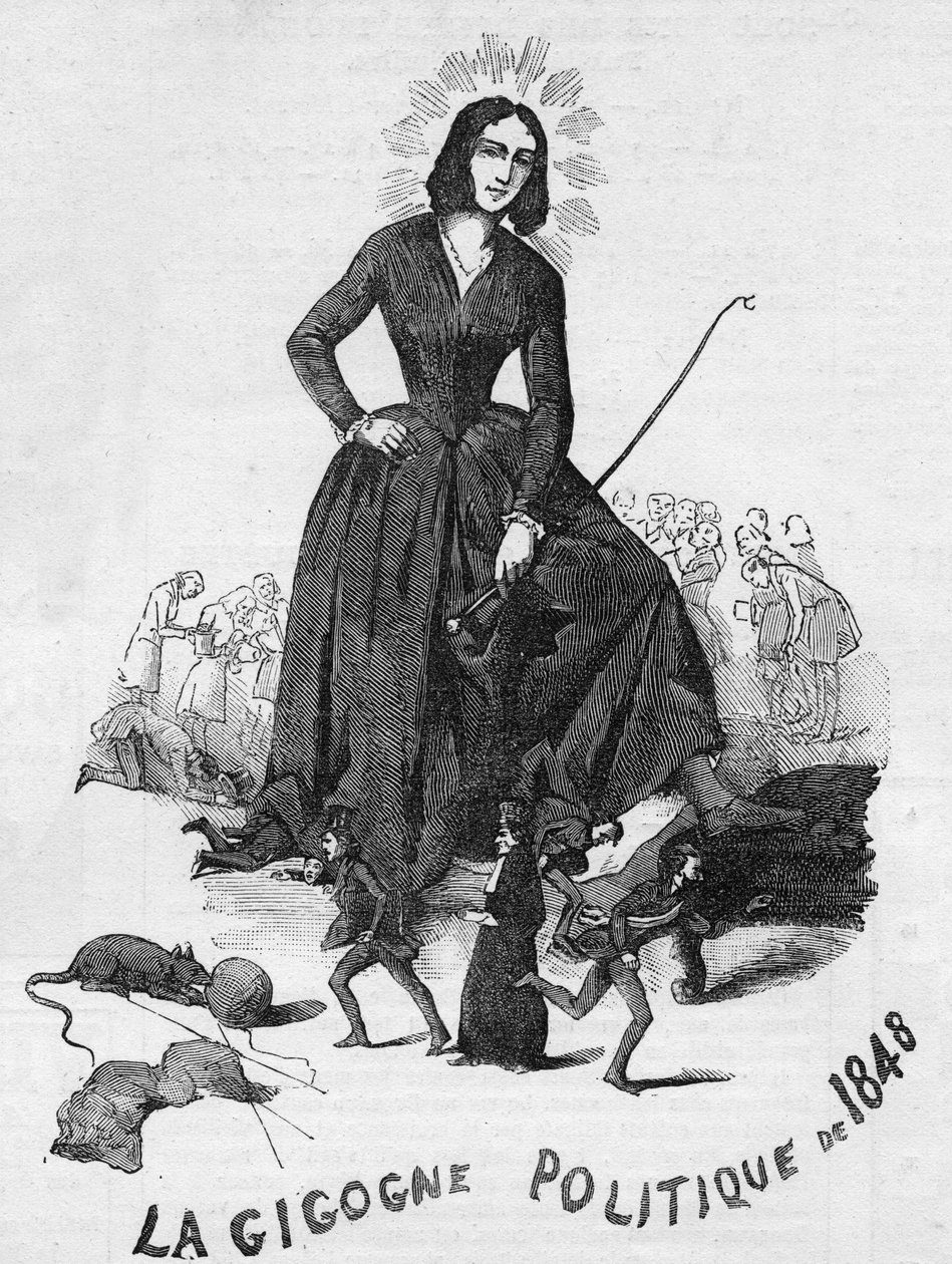 Die politische Gigogne von 1848 (George Sand (Aurore Dupin, Baronne Dudevant) (1804-1876) französische Schriftstellerin) von French School