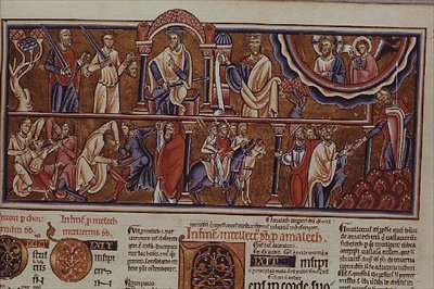 Lat 8846 f.2 Szene eines Massakers, aus der Hebraica Romana Gallica von French School