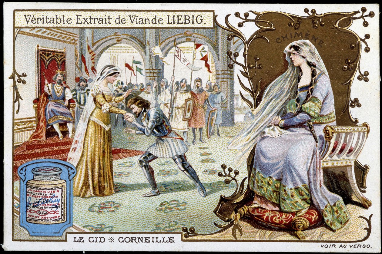Le Cid von Pierre Corneille (1606 - 1684), Chromolithografie Liebig, 19. Jahrhundert von French School