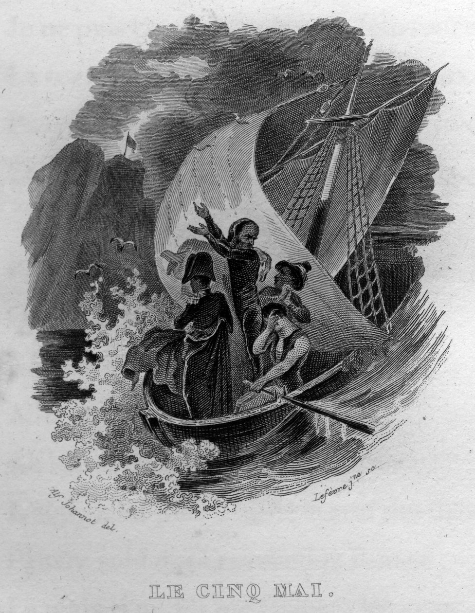 Le cinq mai Chanson de Béranger in „Œuvres complètes“ (1834) von Pierre Jean de Béranger (1780-1857), französischer Dichter und Liedermacher. von French School