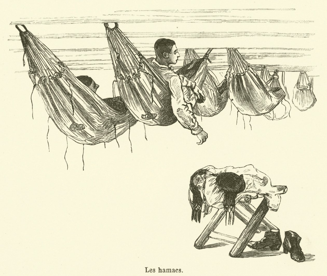 Die Hängematten (Gravur) von French School