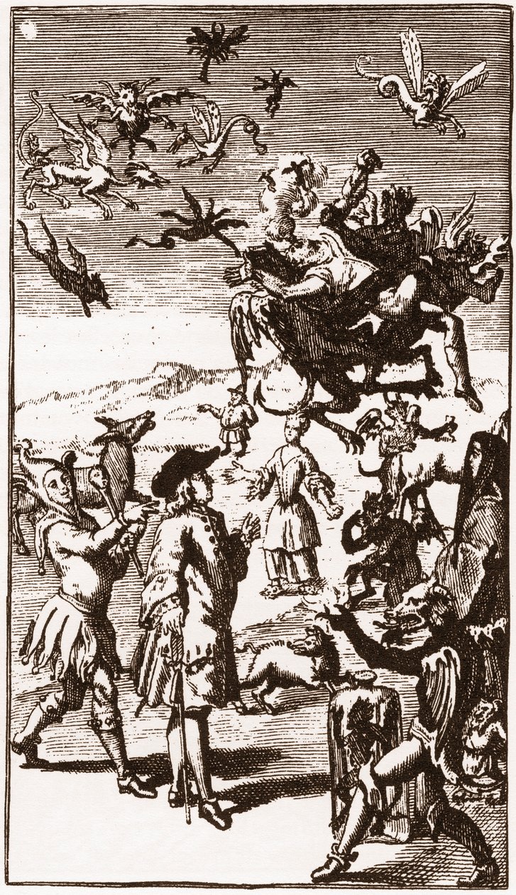 Die Beschwörung der Dämonen, Gravur von 1710 in „L