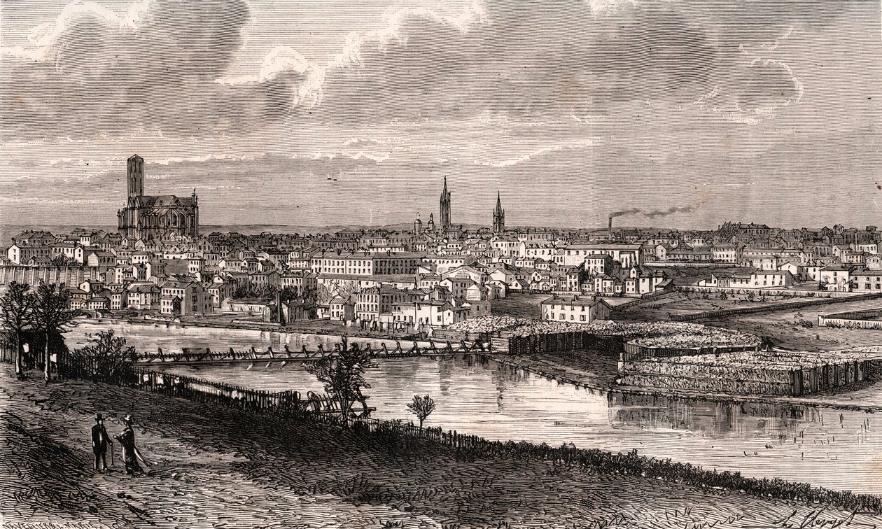 Limoges - Haute-Vienne - Gravur in „La France illustree: Geographie, Geschichte, statistische Verwaltung“ von V.A. Malt-Brown. 1884 von French School
