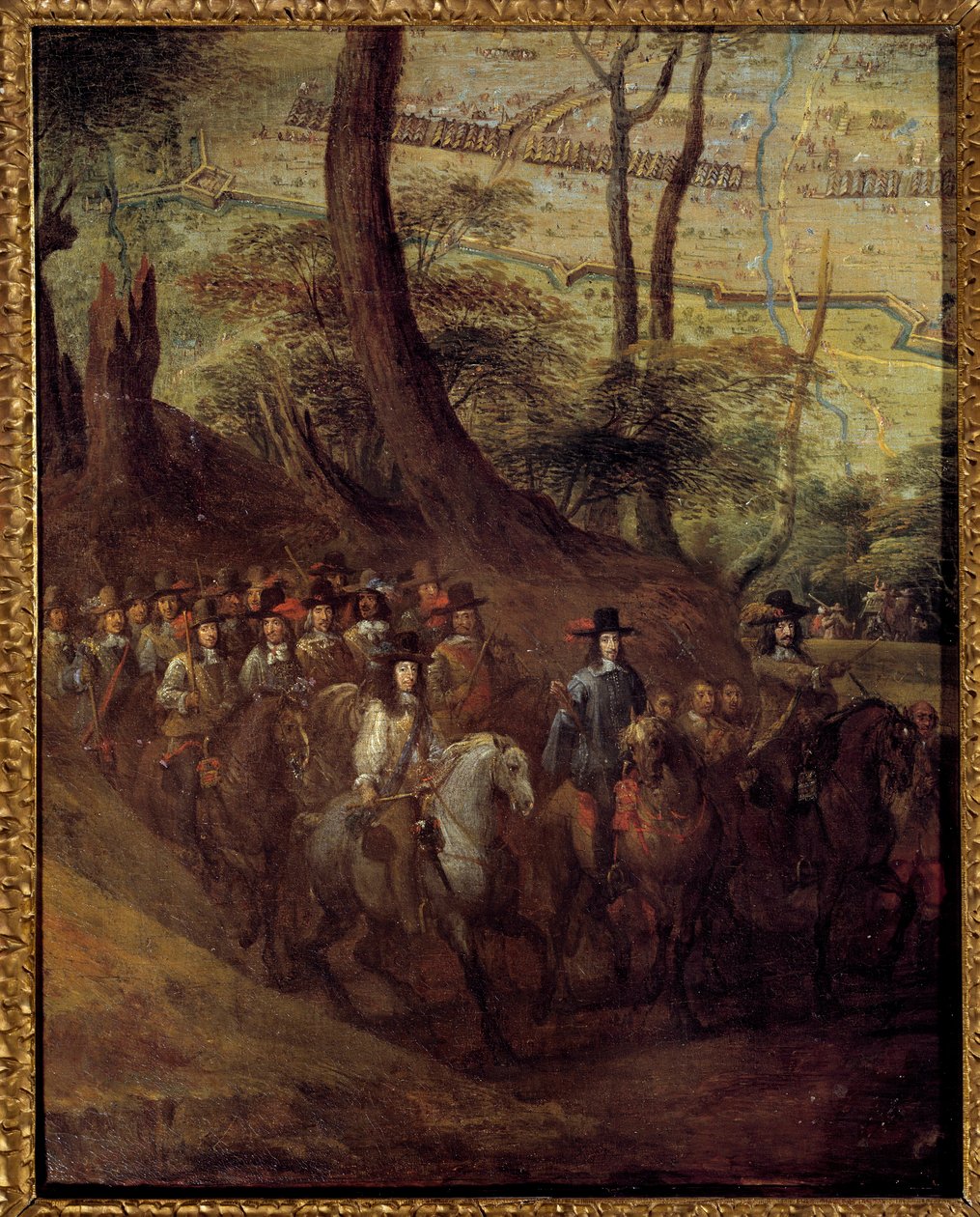 Ludwig II. von Bourbon, Prinz von Condé (Grand Condé) oder Herzog von Enghien, belagert eine Stadt von French School