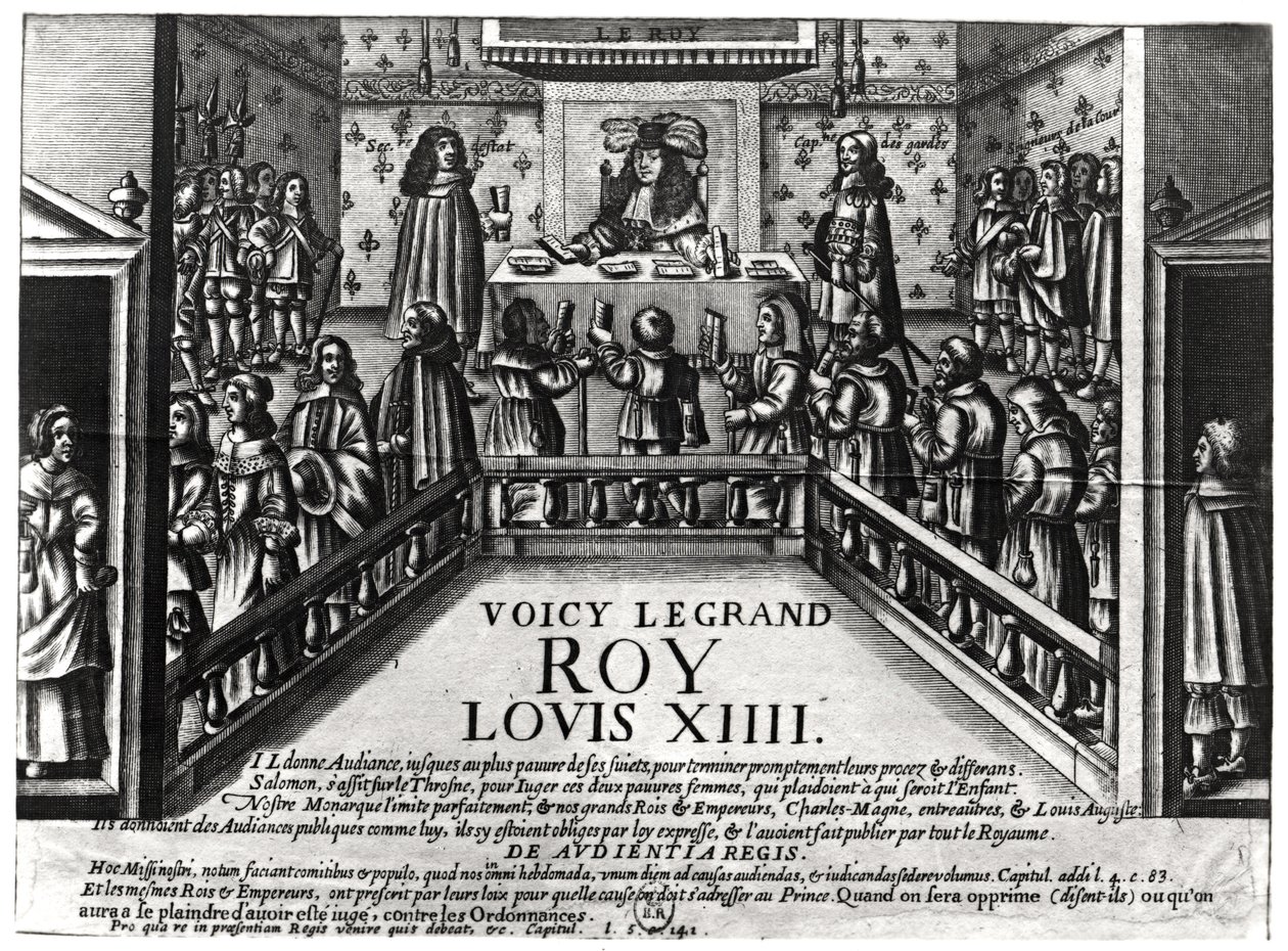 Ludwig XIV. (1638-1715) spricht Recht (Xylographie) von French School