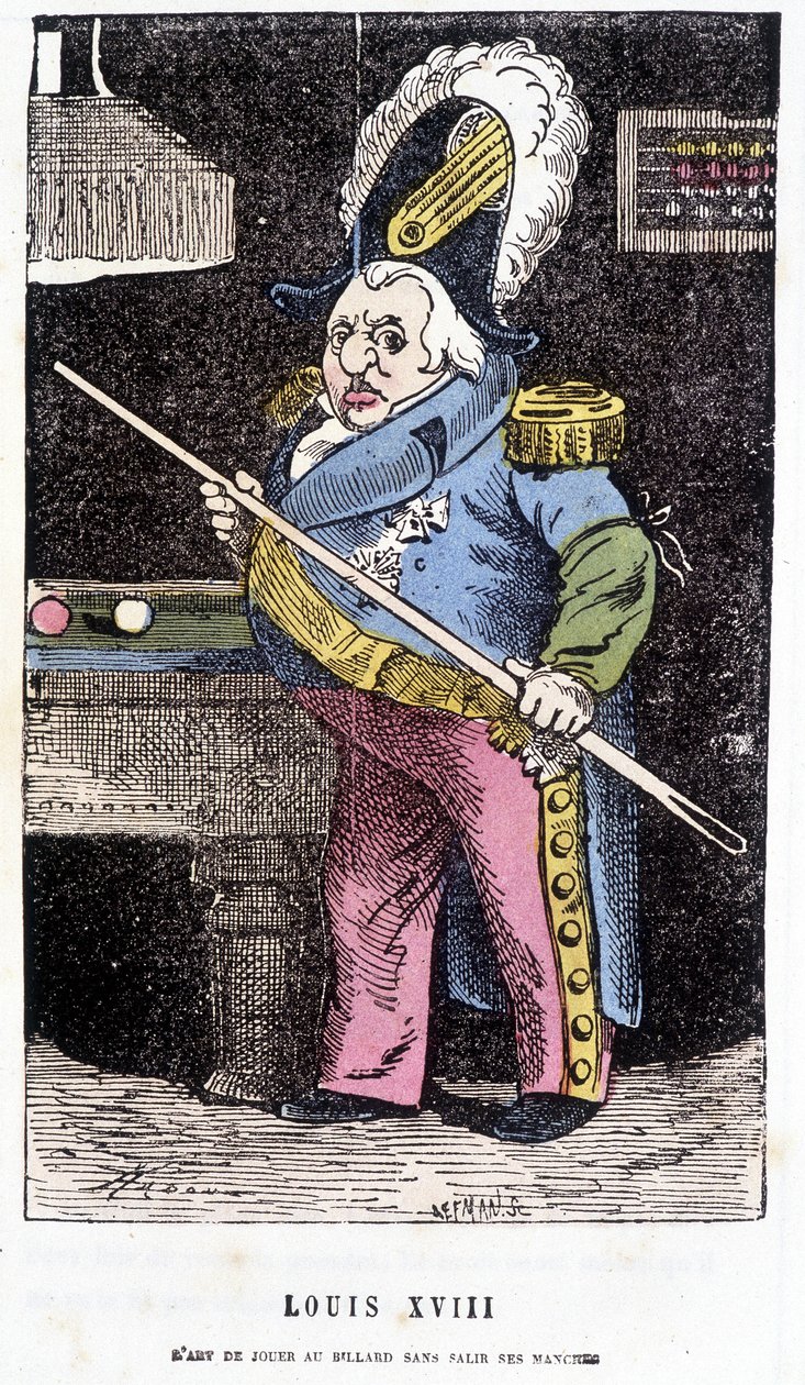 Ludwig XVIII. spielt Billard - in „Histoire de France Tintamarresque“ von Touchatout von French School