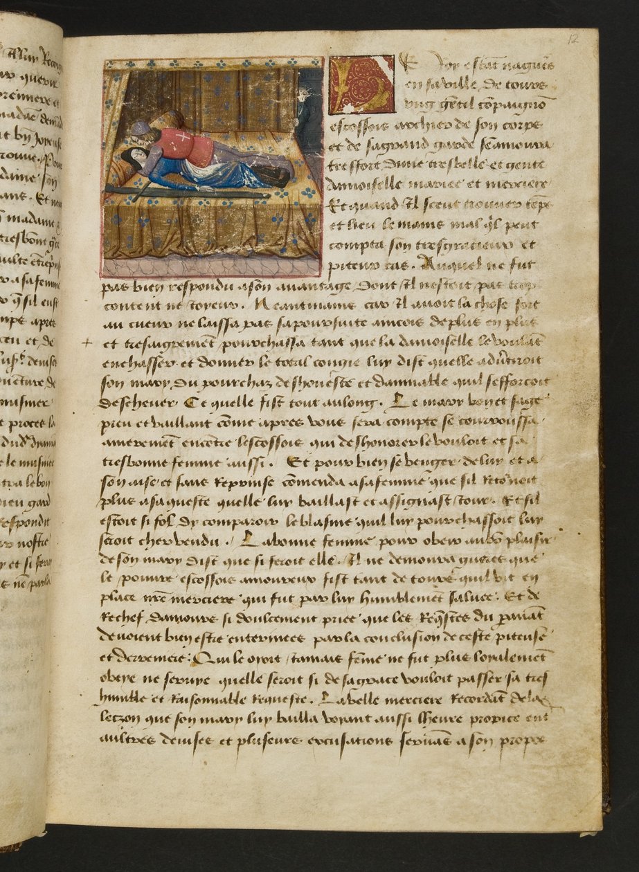 MS Hunter 252 012r Seite aus Cent Nouvelles Nouvelles, ca. 1461-62 von French School
