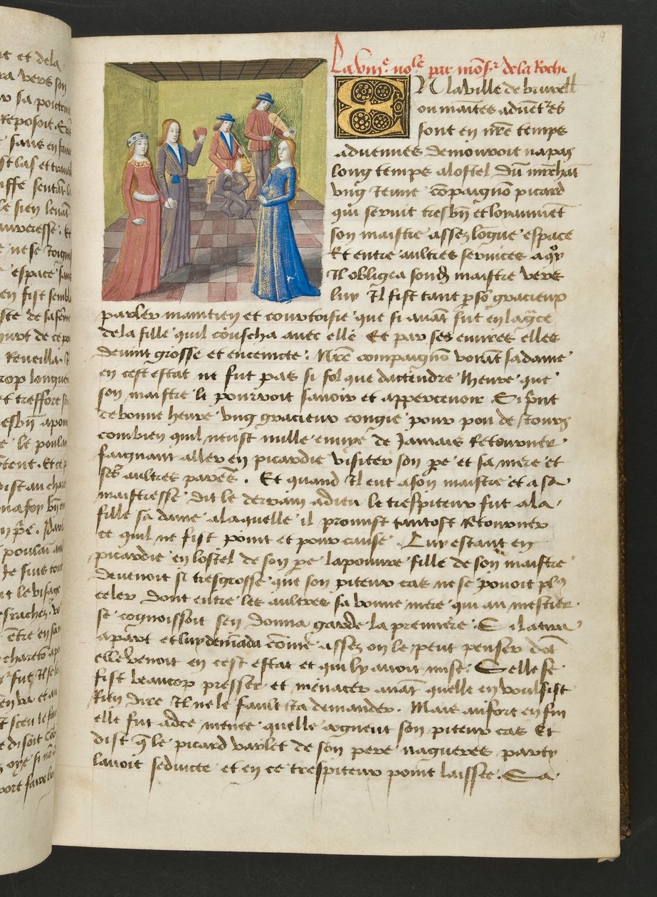 MS Hunter 252 019r Seite aus Cent Nouvelles Nouvelles, ca. 1461-62 von French School