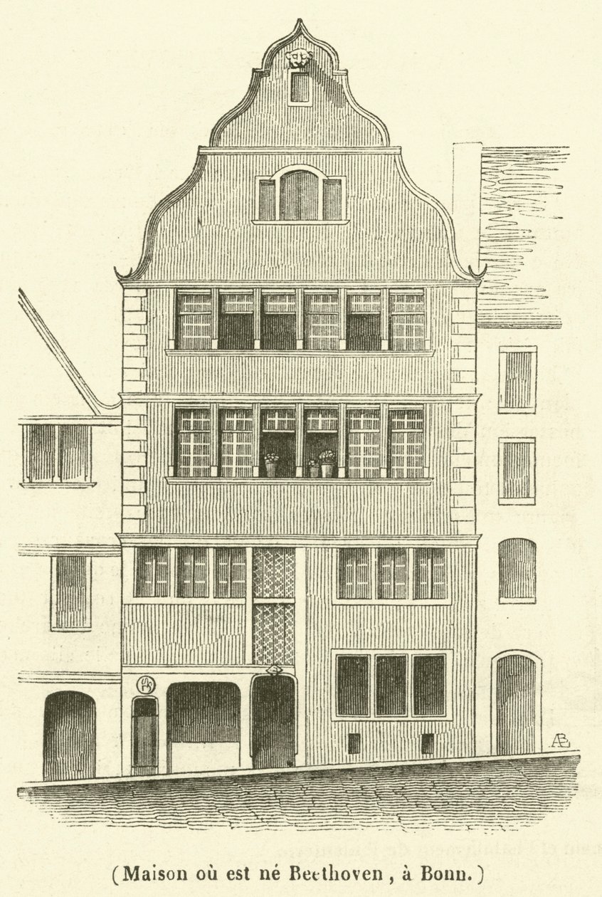 Haus, in dem Beethoven geboren wurde, in Bonn von French School