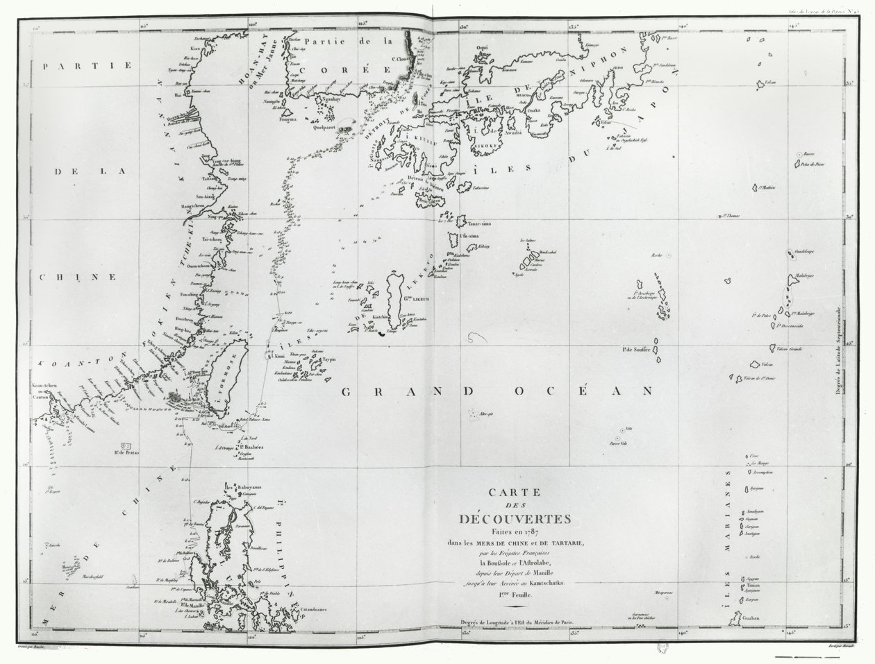 Karte des Südchinesischen Meeres, aus dem Reisebericht von La Perouse von French School