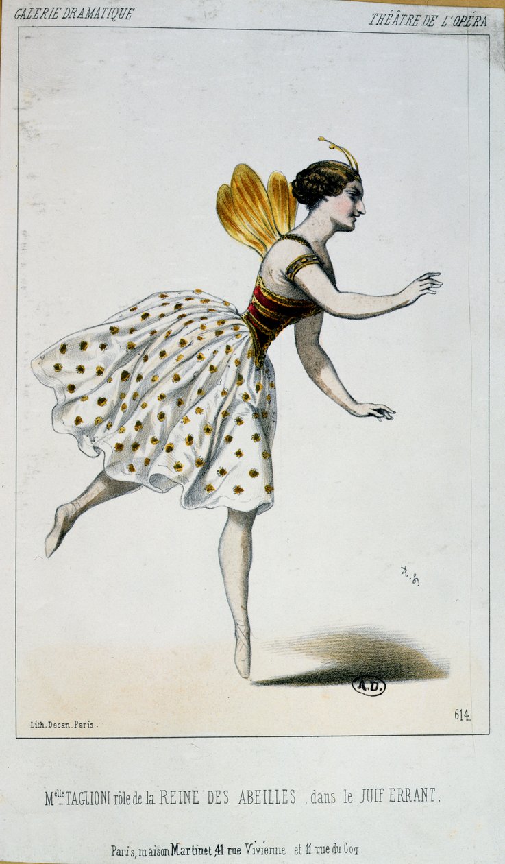 Maria Taglioni (1804-84) als die Bienenkönigin in Le Juif errant von Jacques Fromental Halevy (1799-1862) ca. 1852 von French School