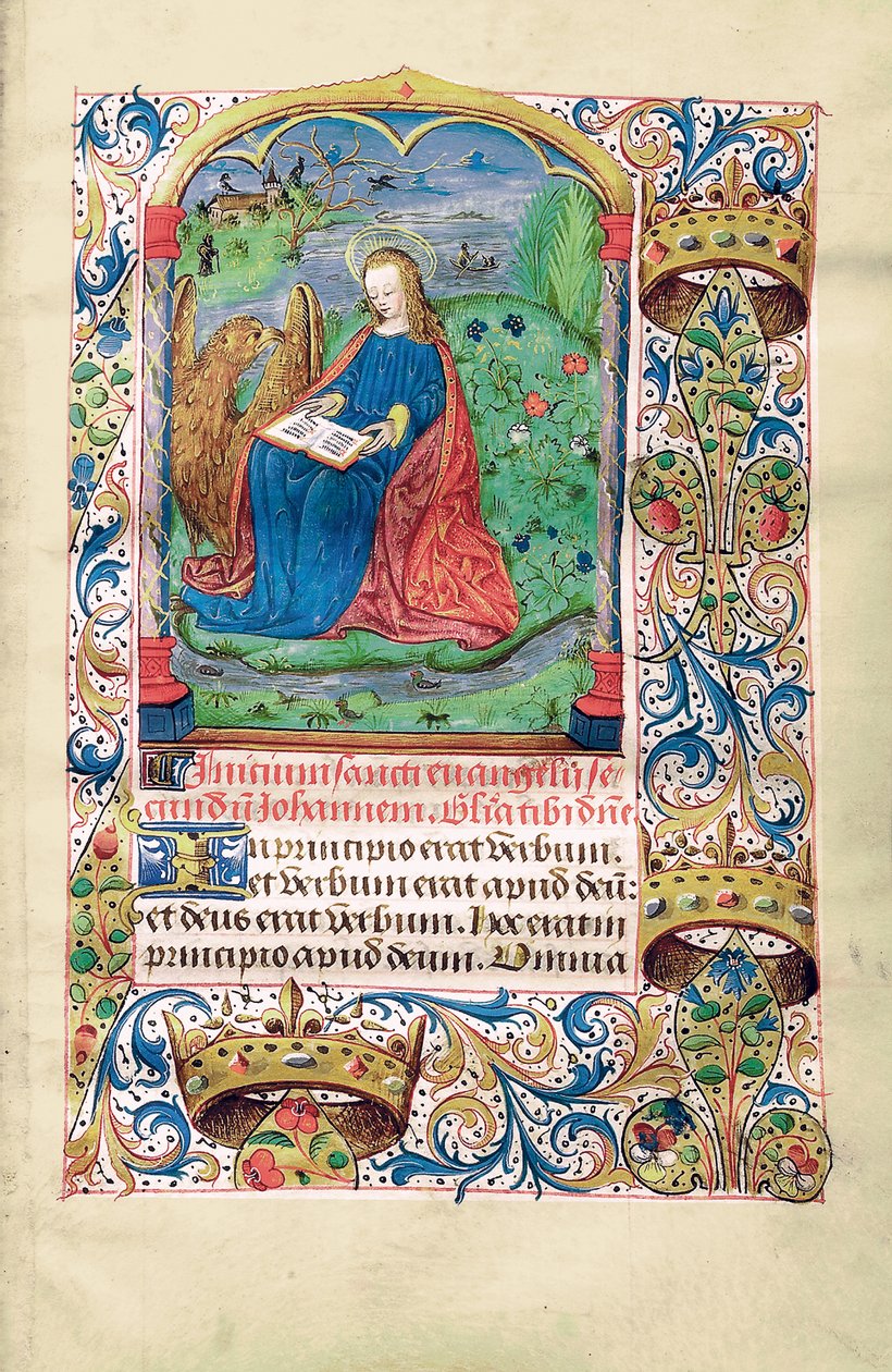 Maria Magdalena in der Wildnis, Illustration aus "Stundenbuch, Gebrauch von Langres", ca. 1500 von French School