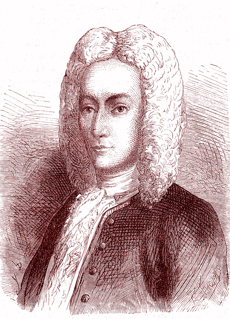 Mathieu DUTILH, französischer Physiker, starb 1715 (Elektrizität, Blitzableiter) von French School