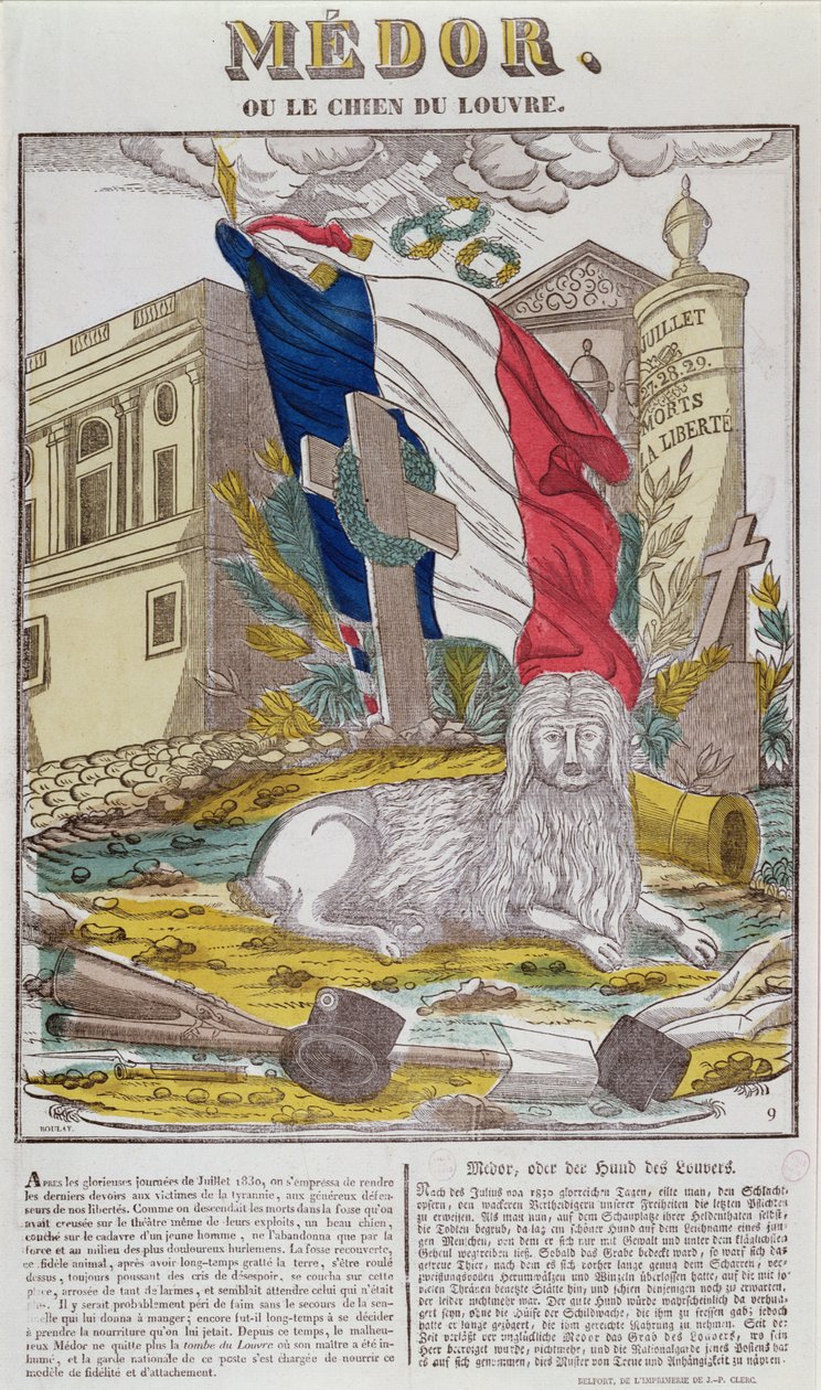Medor, der treue Hund des Louvre, ca. 1831 von French School